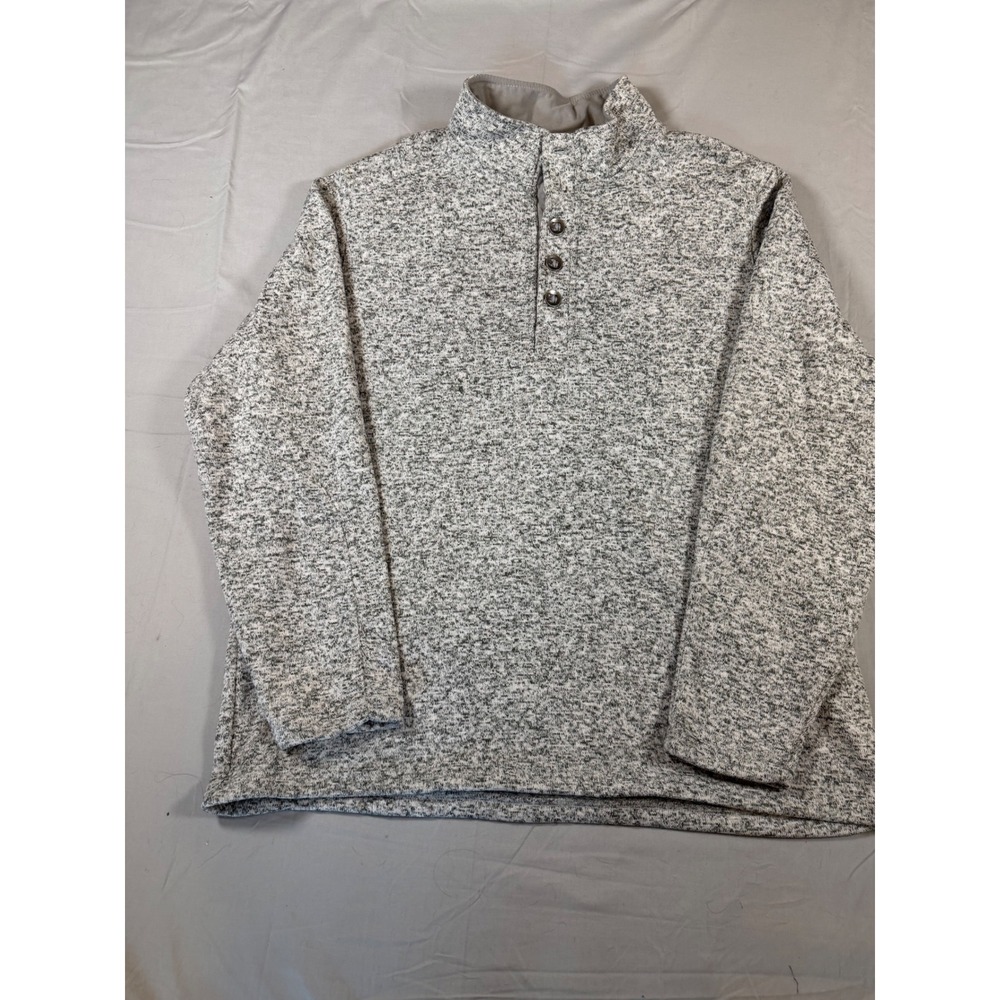 RedHead Brand Co Mens 2XL Grey Marled Quarter Button Pullover Sweater 602RHF19